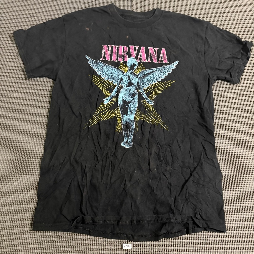 Nirvana In Utero Angel Graphic T-Shirt Black Mens Size M